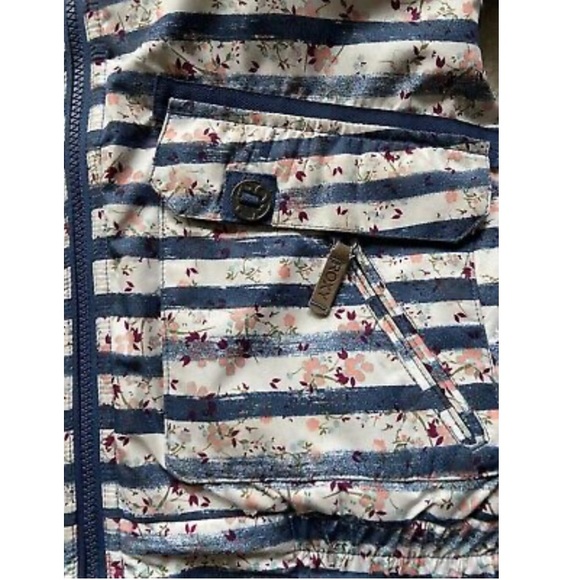 ROXY Torah Bright liberty jacket stripe floral Hood - Picture 3 of 4